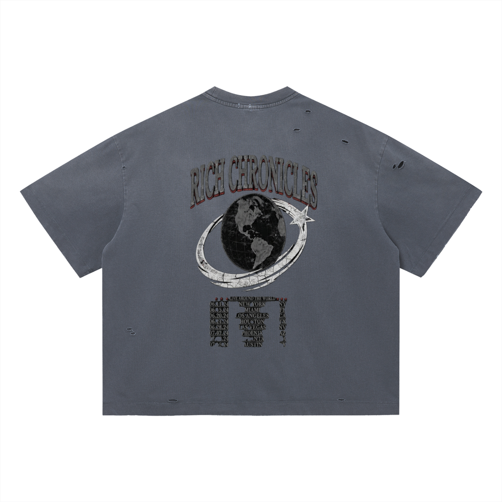 Vintage Washed Distressed World Tour T-Shirt