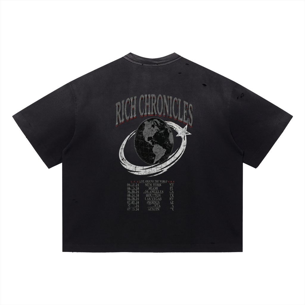 Vintage Washed Distressed World Tour T-Shirt