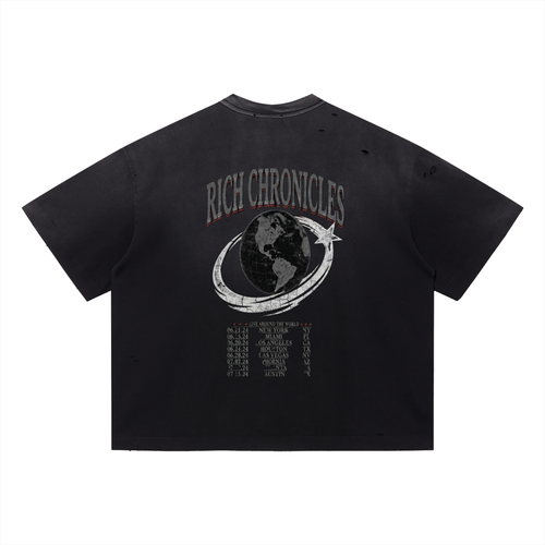 Vintage Washed Distressed World Tour T-Shirt