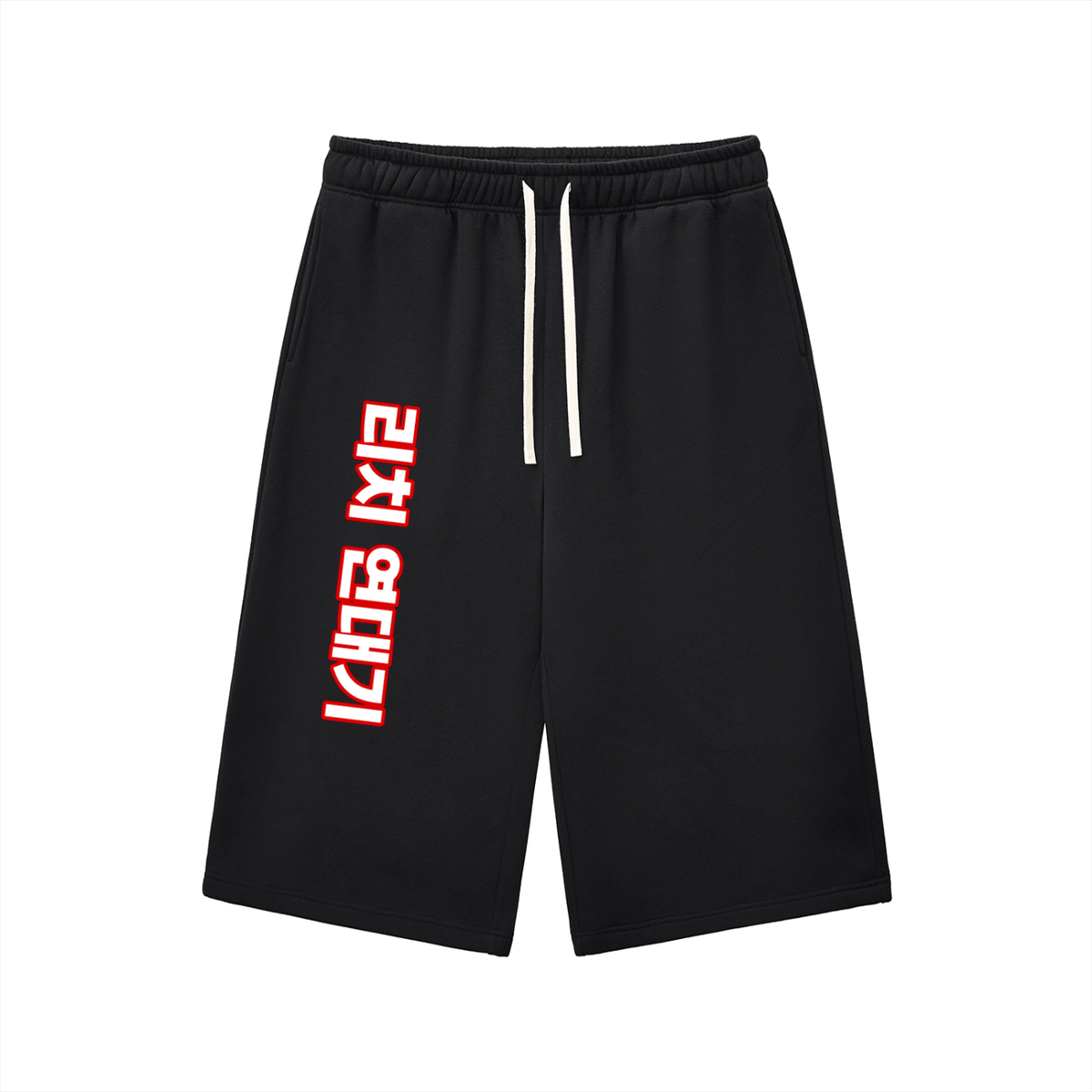 Relaxed Drawstring Three-quarter Korean Sweatpants
