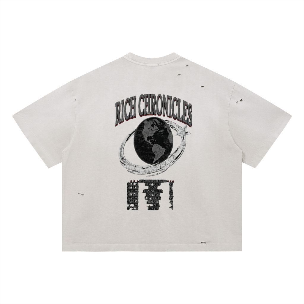 Vintage Washed Distressed World Tour T-Shirt