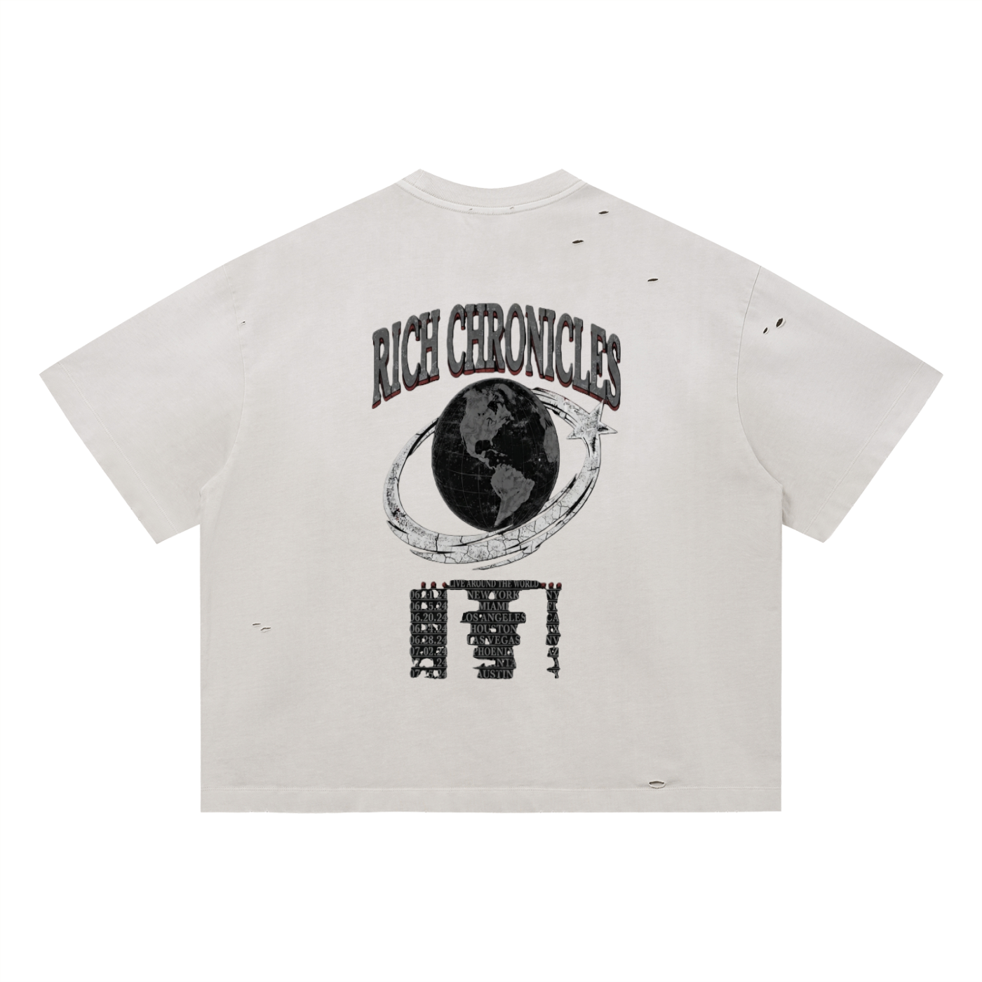 Vintage Washed Distressed World Tour T-Shirt