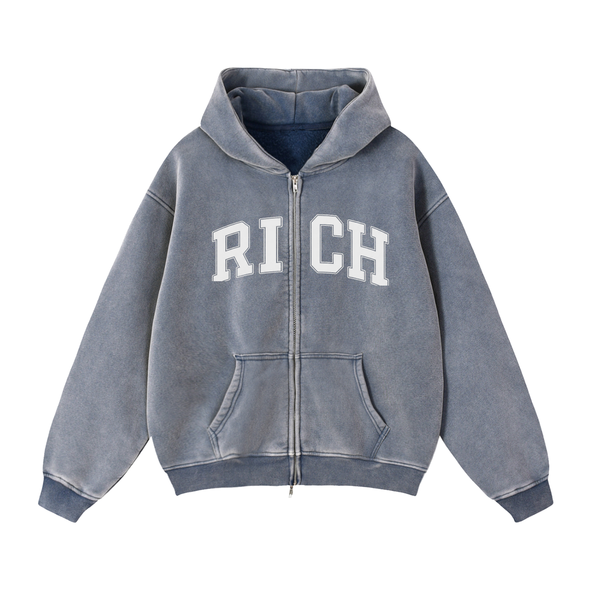 Zip-Through Boxy Fleece RICH Hoodie