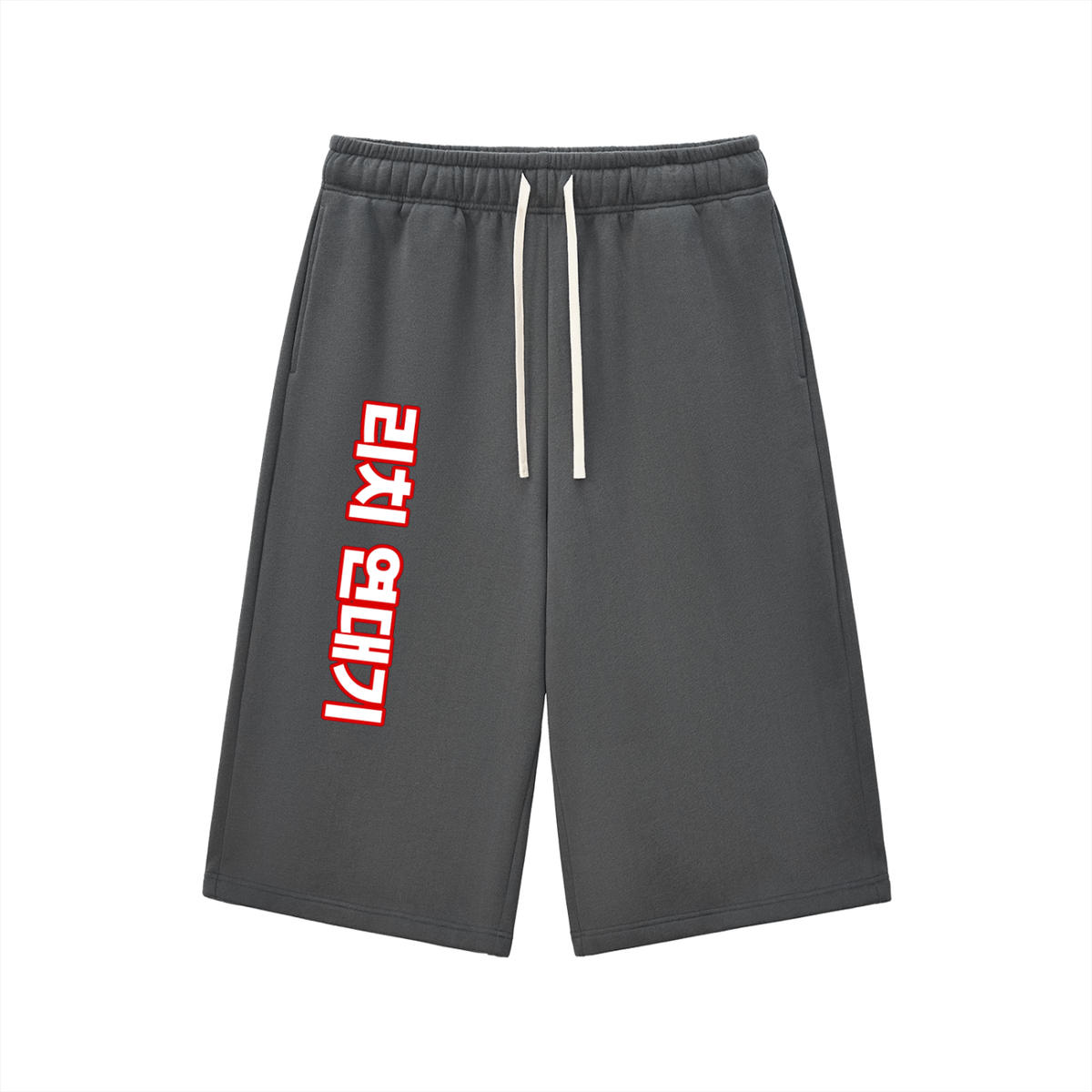 Relaxed Drawstring Three-quarter Korean Sweatpants