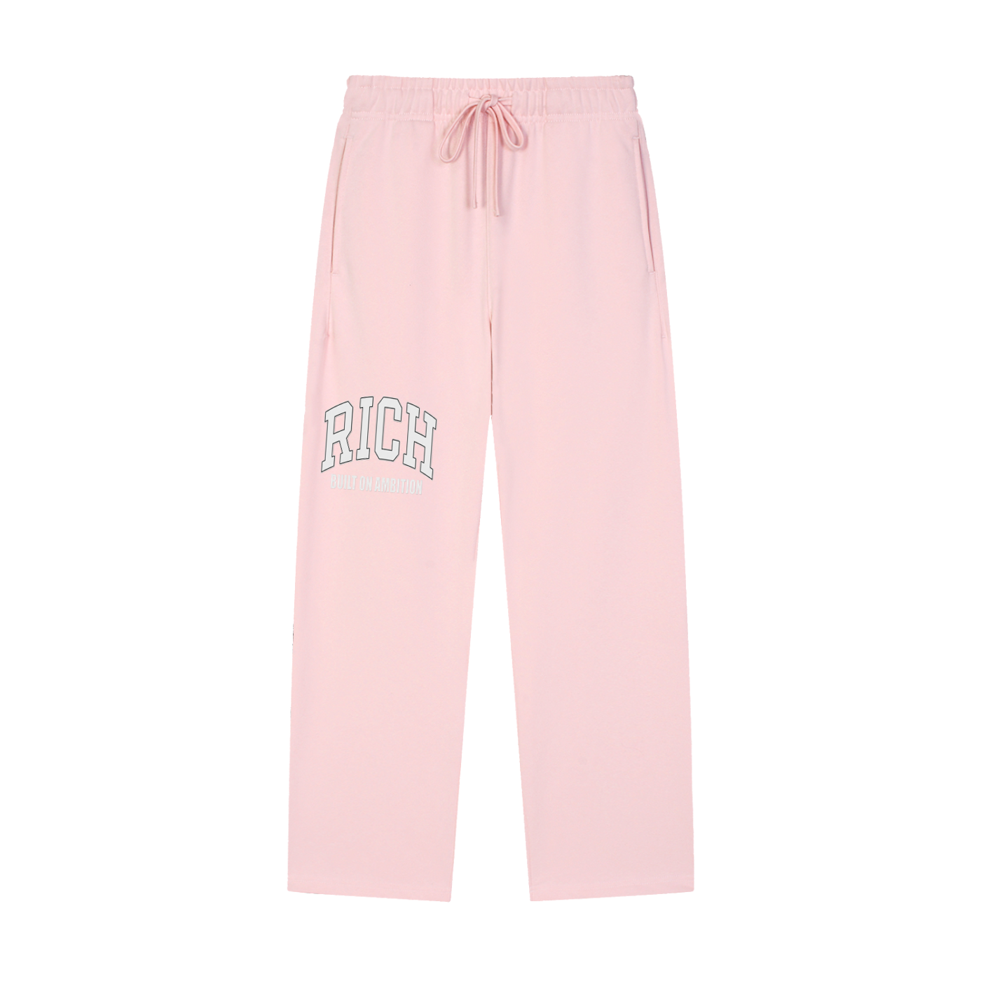Solid Color RICH Straight-Leg Sweatpants