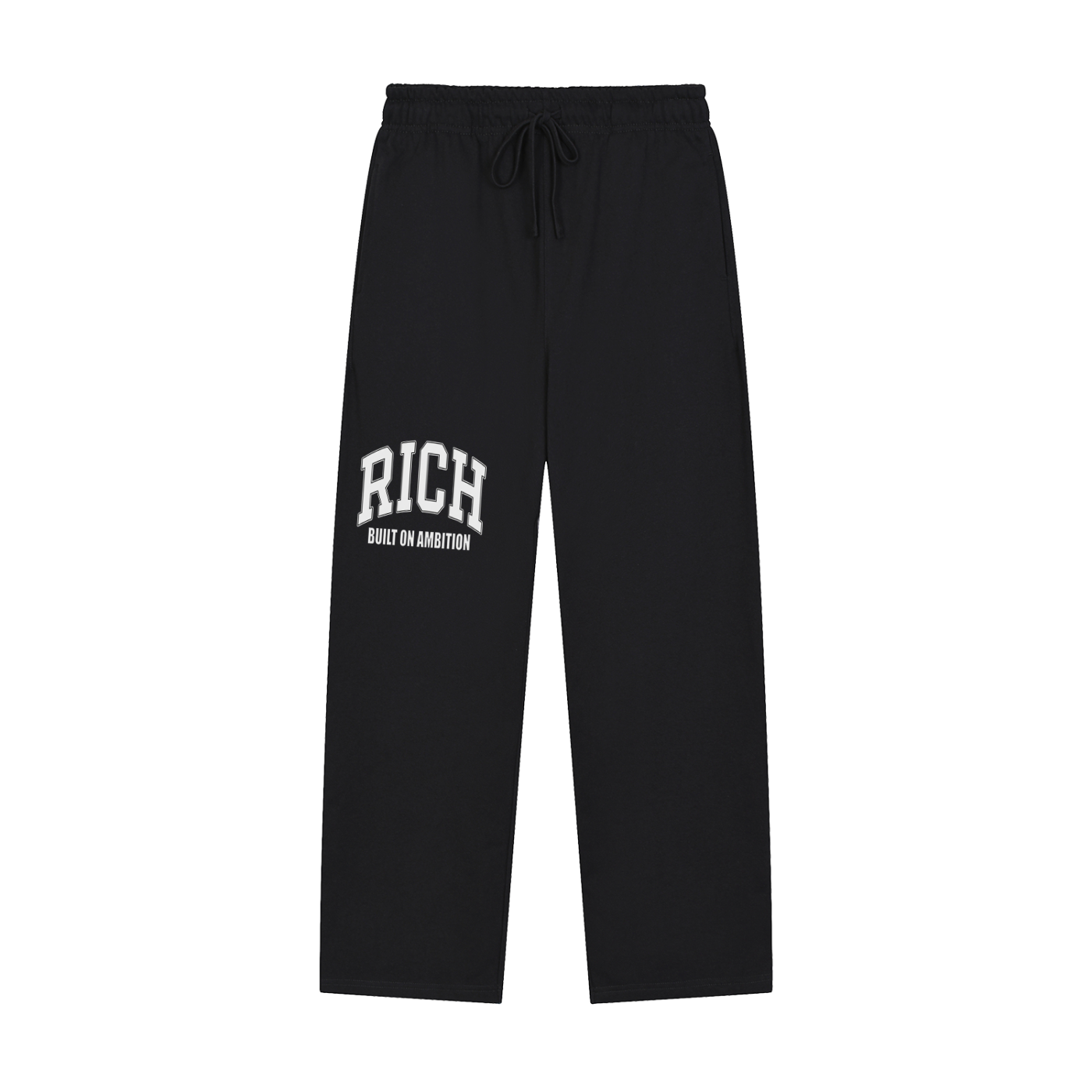 Solid Color RICH Straight-Leg Sweatpants