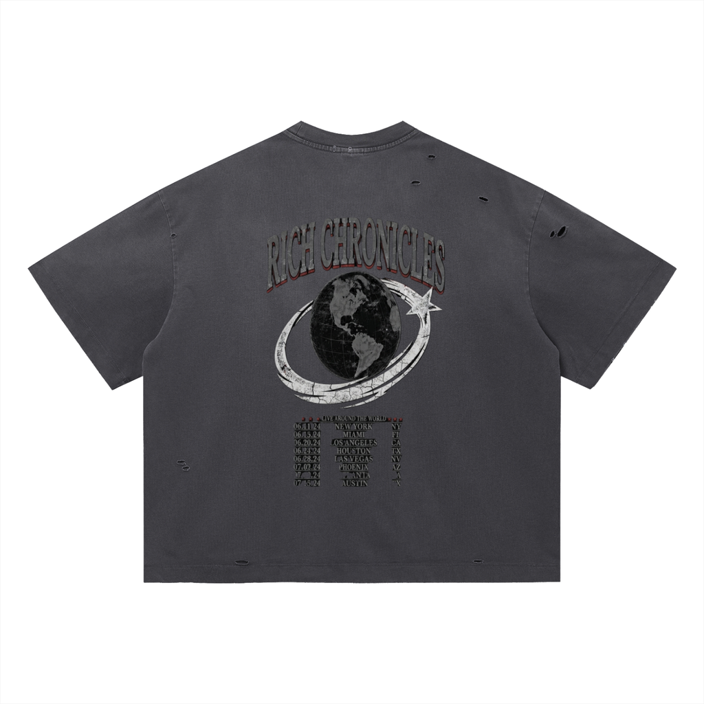 Vintage Washed Distressed World Tour T-Shirt