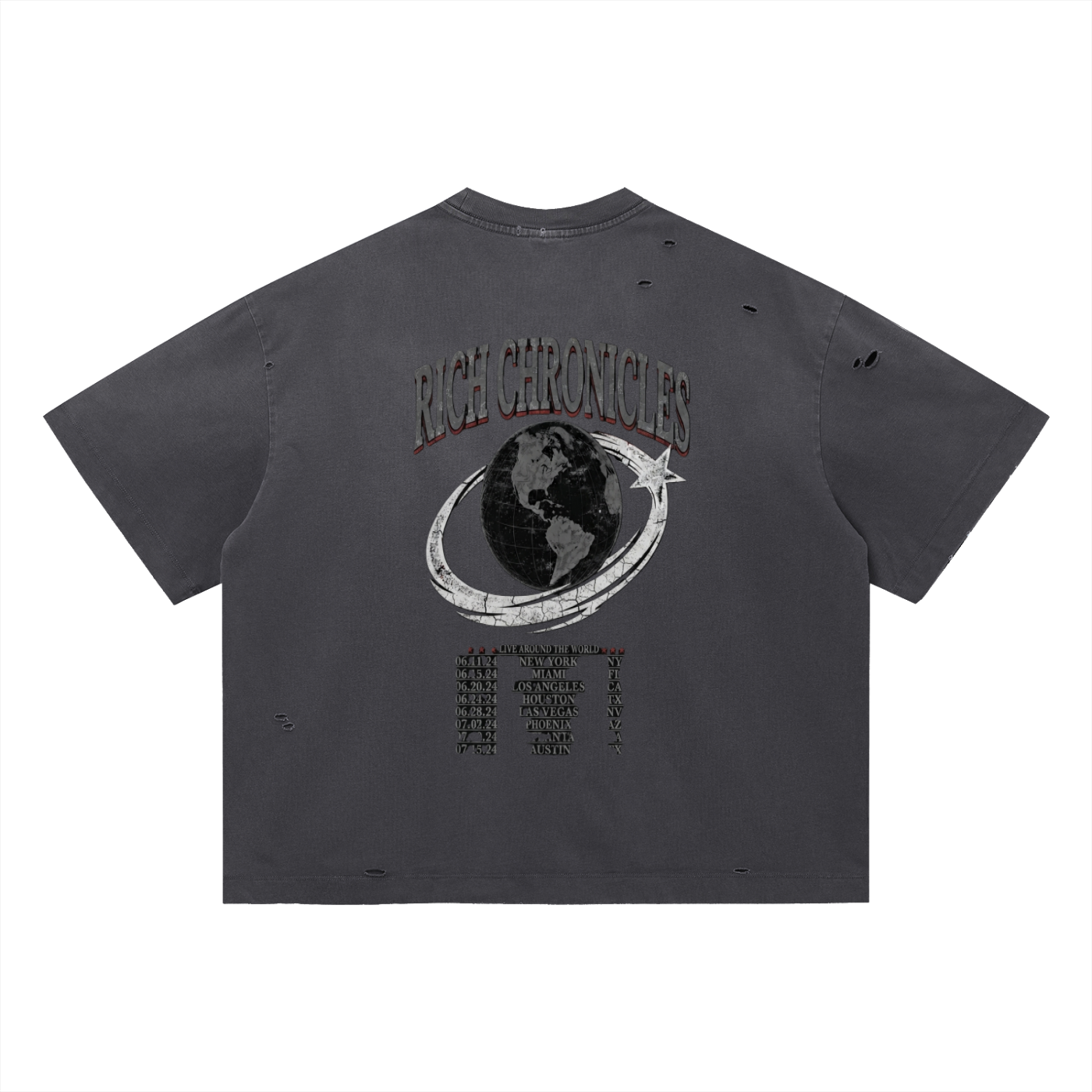 Vintage Washed Distressed World Tour T-Shirt