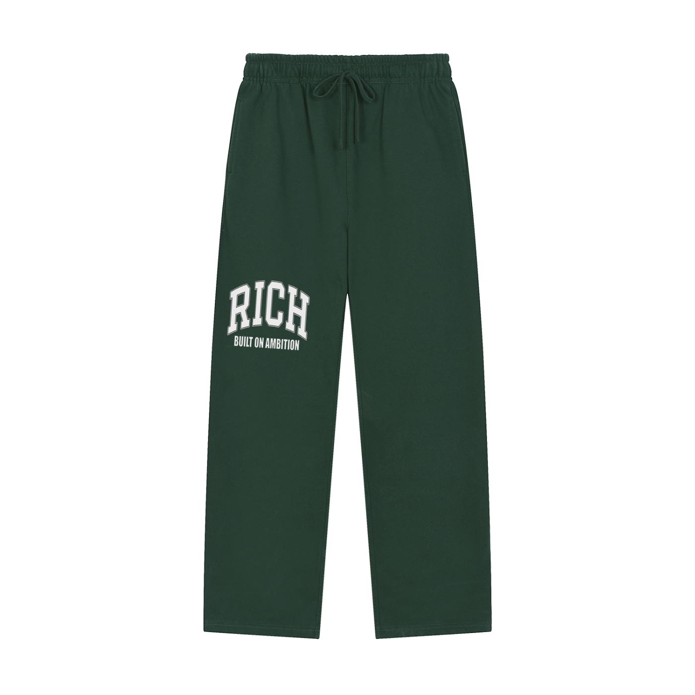 Solid Color RICH Straight-Leg Sweatpants