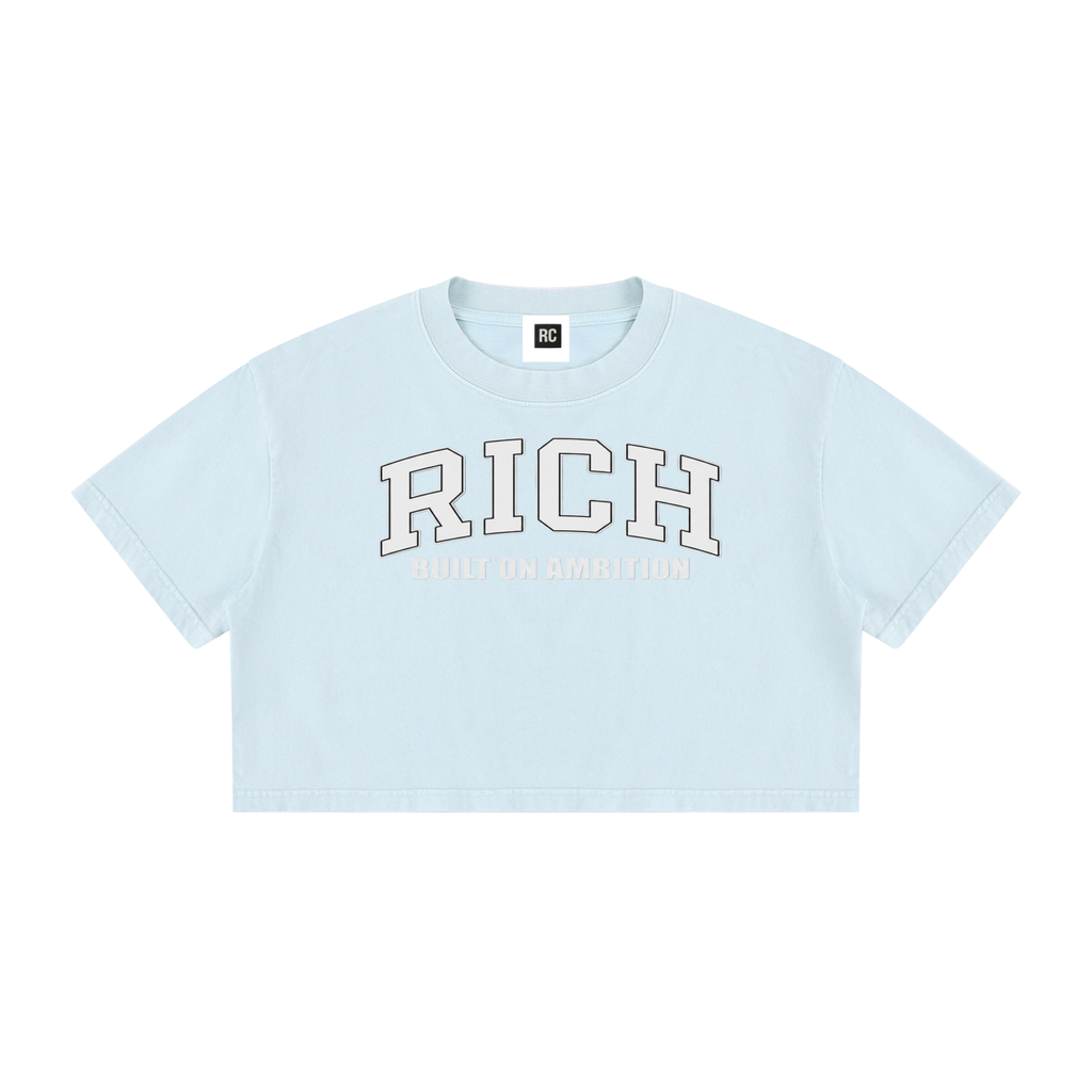 Women's Mineral Wash Cotton Crop T-Shirt