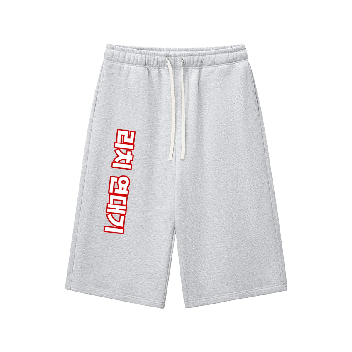 Relaxed Drawstring Three-quarter Korean Sweatpants