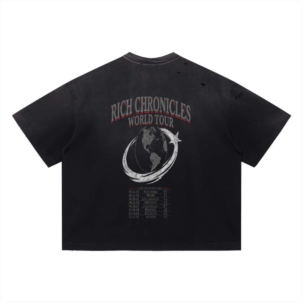 Vintage Washed Distressed World Tour T-Shirt