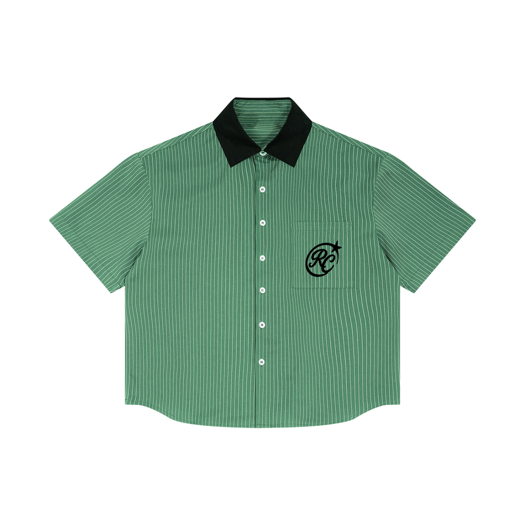Unisex Striped Boxy Collar Shirt