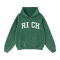 Zip-Through Boxy Fleece RICH Hoodie