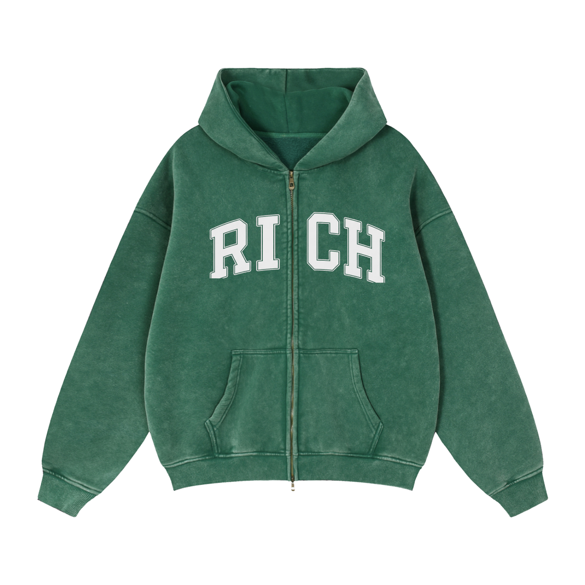 Zip-Through Boxy Fleece RICH Hoodie