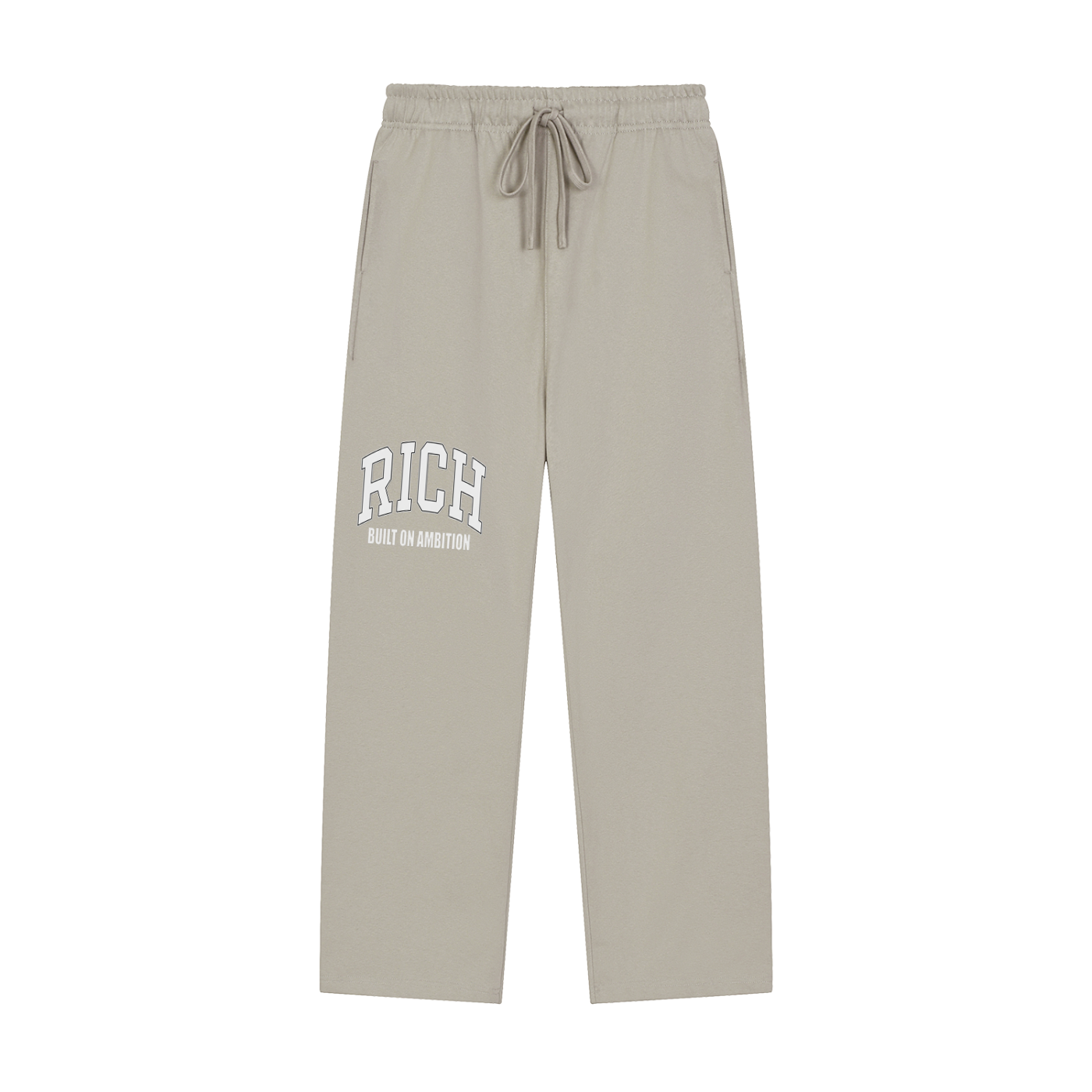 Solid Color RICH Straight-Leg Sweatpants