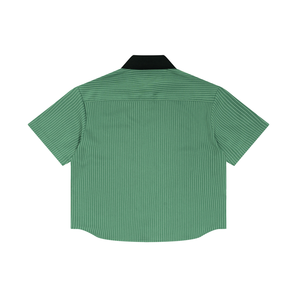 Unisex Striped Boxy Collar Shirt