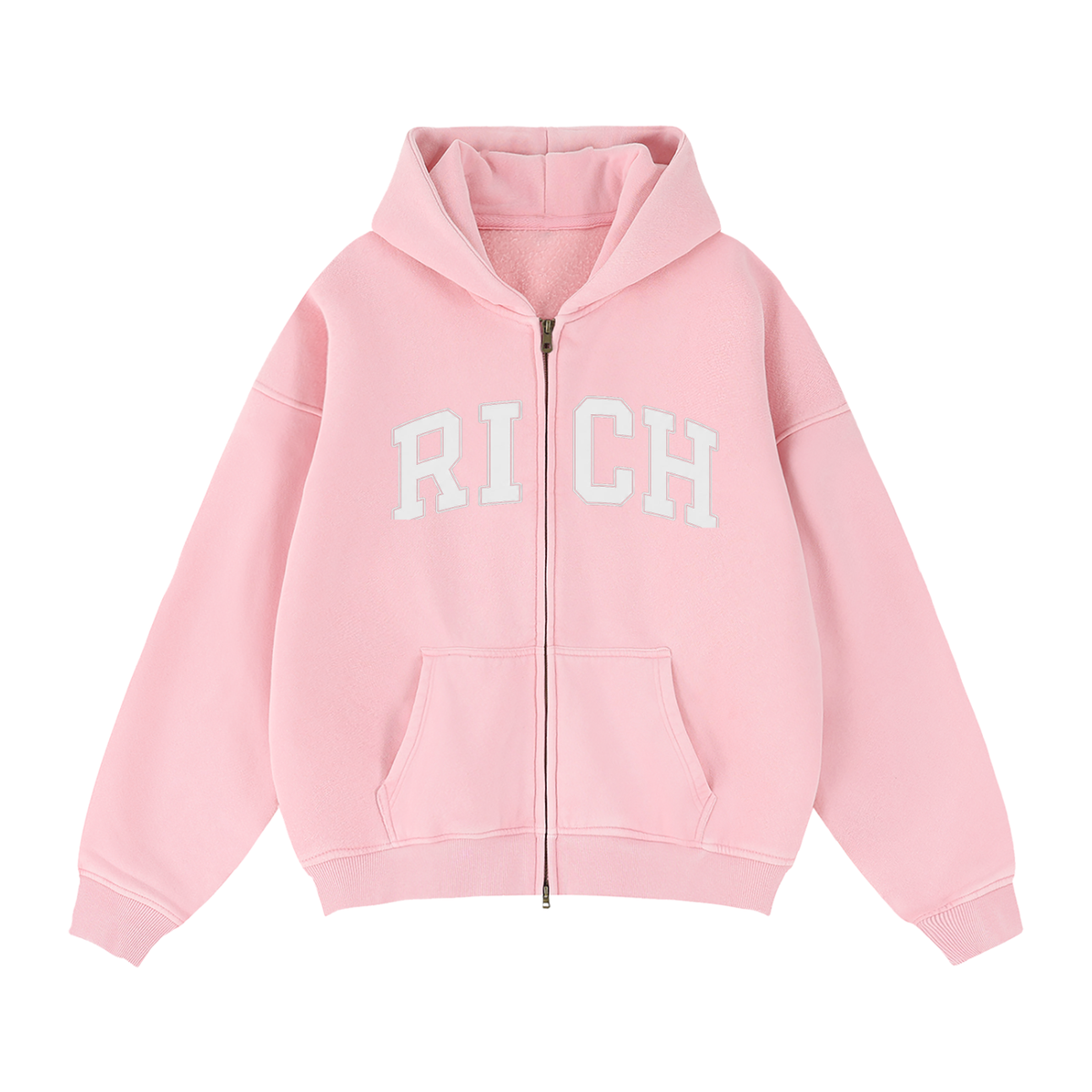 Zip-Through Boxy Fleece RICH Hoodie