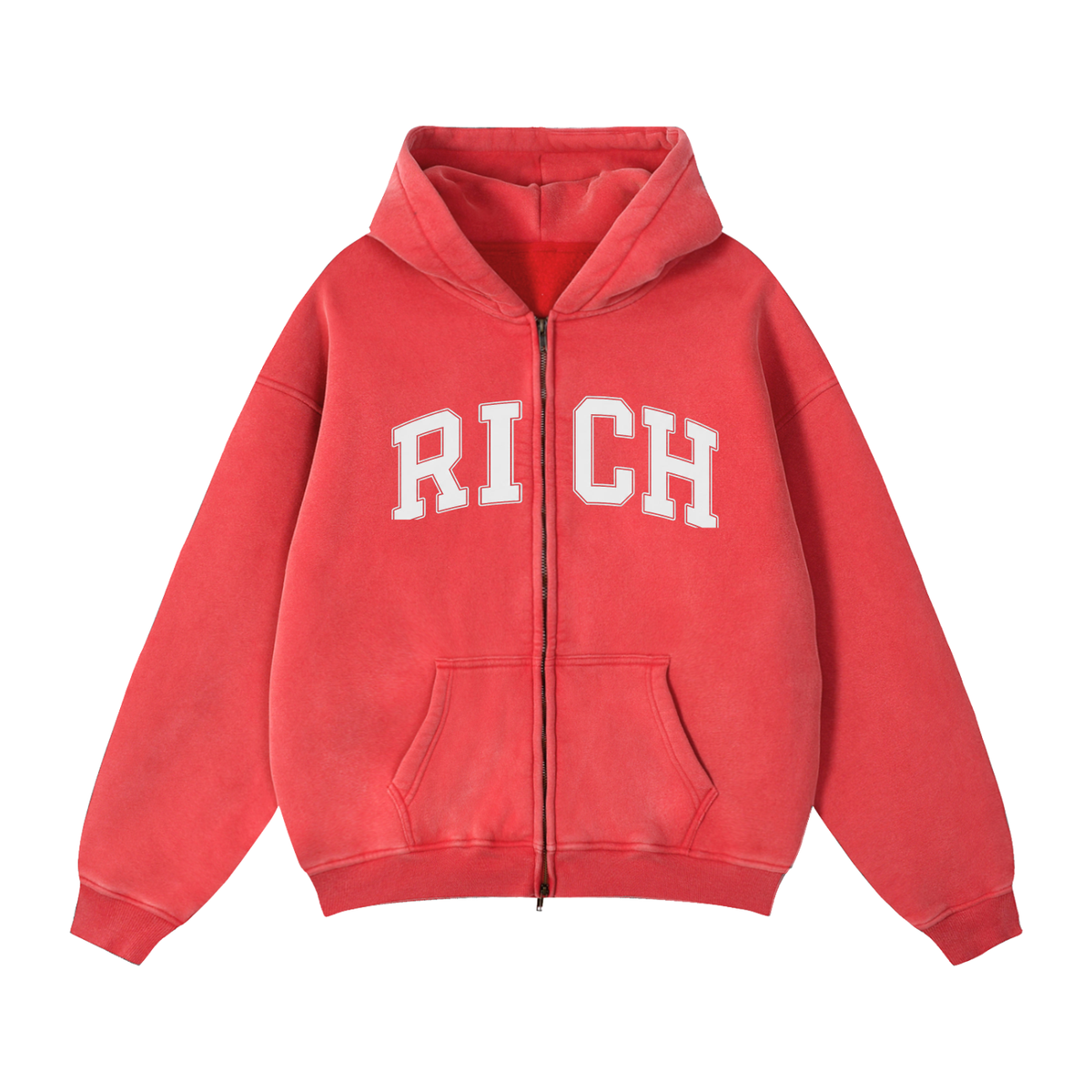 Zip-Through Boxy Fleece RICH Hoodie